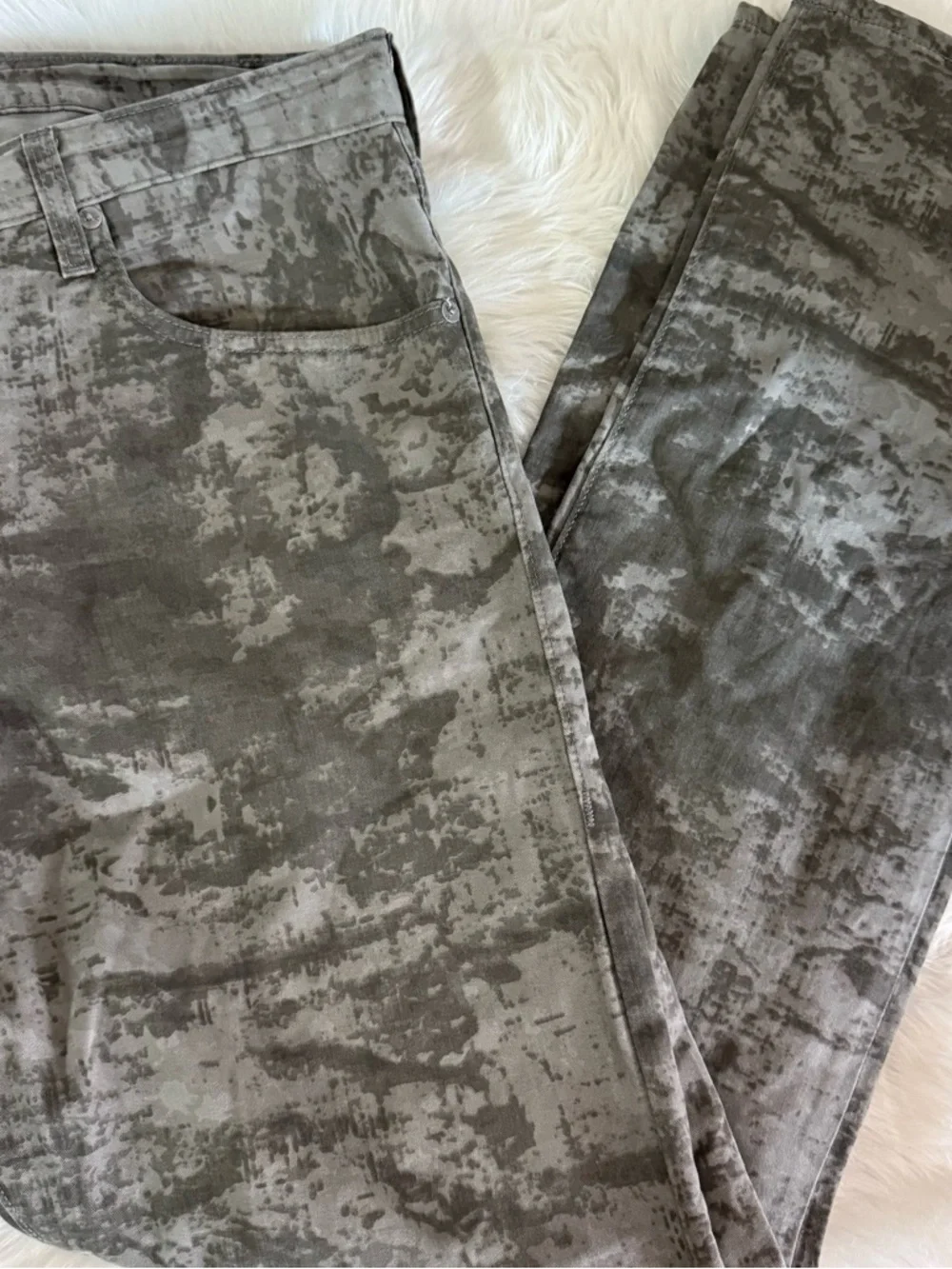 True Religion Vinny Tie Dye Camo Jeans Size 36 Made in USA Button Fly